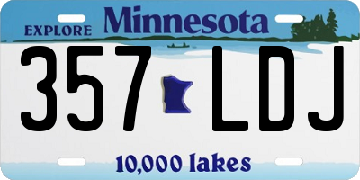 MN license plate 357LDJ