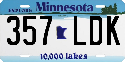 MN license plate 357LDK