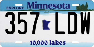 MN license plate 357LDW