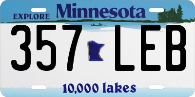 MN license plate 357LEB