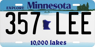 MN license plate 357LEE