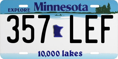 MN license plate 357LEF