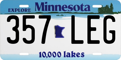 MN license plate 357LEG