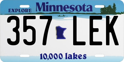 MN license plate 357LEK