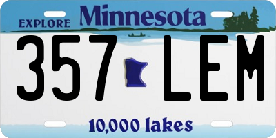 MN license plate 357LEM