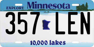 MN license plate 357LEN