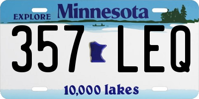 MN license plate 357LEQ