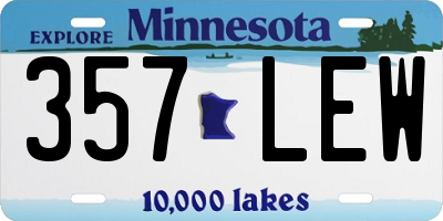 MN license plate 357LEW