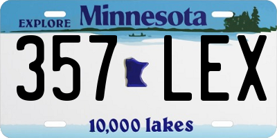 MN license plate 357LEX