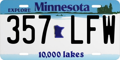 MN license plate 357LFW