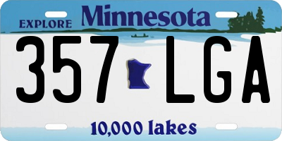 MN license plate 357LGA