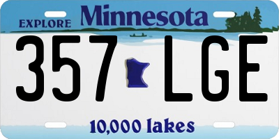 MN license plate 357LGE
