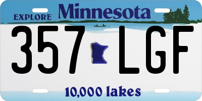 MN license plate 357LGF