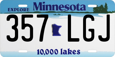 MN license plate 357LGJ