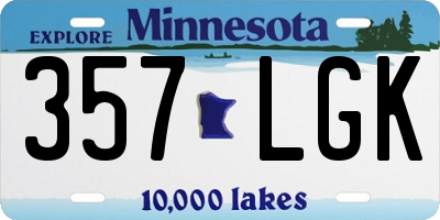 MN license plate 357LGK