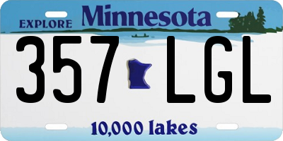 MN license plate 357LGL