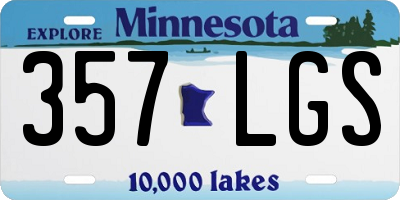 MN license plate 357LGS