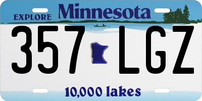 MN license plate 357LGZ