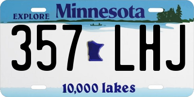 MN license plate 357LHJ