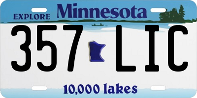 MN license plate 357LIC