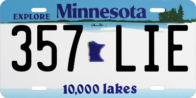 MN license plate 357LIE