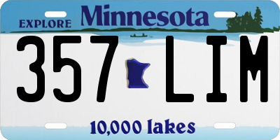 MN license plate 357LIM