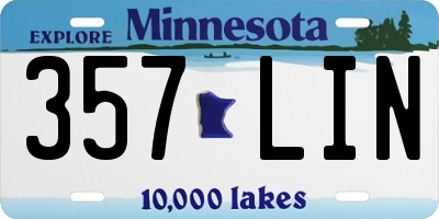 MN license plate 357LIN