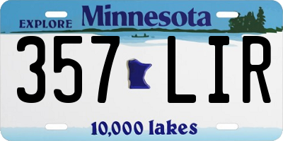 MN license plate 357LIR
