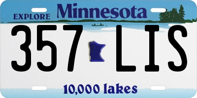 MN license plate 357LIS