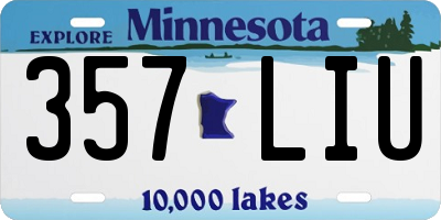 MN license plate 357LIU