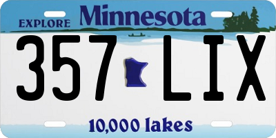 MN license plate 357LIX