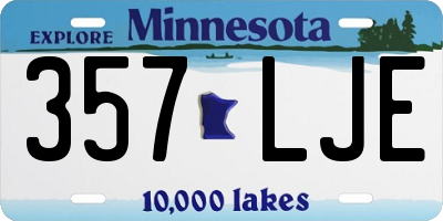MN license plate 357LJE