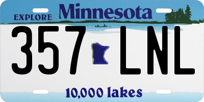 MN license plate 357LNL