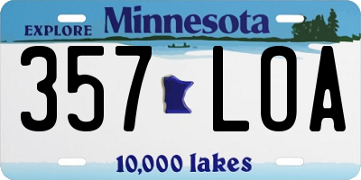MN license plate 357LOA