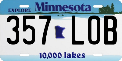 MN license plate 357LOB