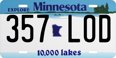 MN license plate 357LOD