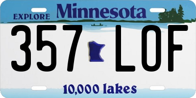 MN license plate 357LOF