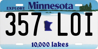 MN license plate 357LOI