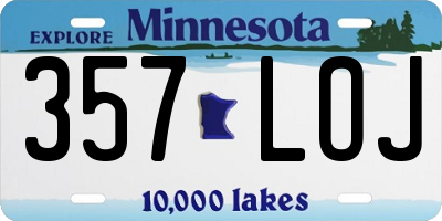 MN license plate 357LOJ
