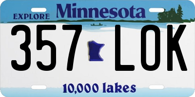 MN license plate 357LOK