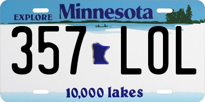 MN license plate 357LOL