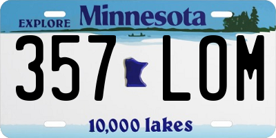 MN license plate 357LOM
