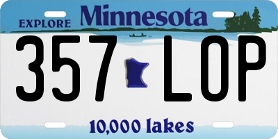 MN license plate 357LOP