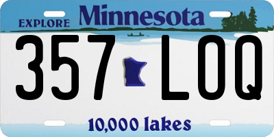 MN license plate 357LOQ