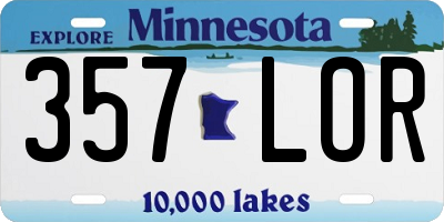 MN license plate 357LOR