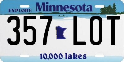 MN license plate 357LOT