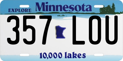 MN license plate 357LOU