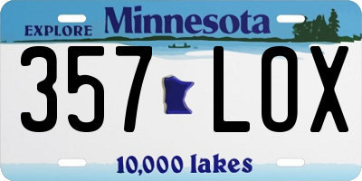 MN license plate 357LOX