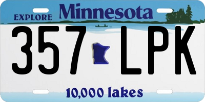 MN license plate 357LPK