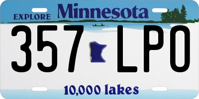 MN license plate 357LPO